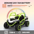 thumbnail image 3 of TOKTOO 24V Ride on Dump Truck, 2 Seater Ride on UTV for Big Kids, 5 Mph, 4WD Battery Powered Ride on Car, Ride on Toy for Boys Girls with 4 Wheels, Electric Dump Bed, Remote Control-Green, 3 of 8