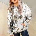 thumbnail image 4 of Linfrsh Camo Hoodie for Girl Maple Leaf Print Long Sleeved Pullover Sweatshirts with Pocket Fall Winter Trendy Casual Tops (White,2-3 Years), 4 of 7