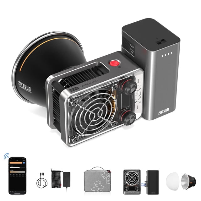 Lámpara LED de vídeo ZHIYUN Molus X60 de 60 W, bicolor, con batería Grip