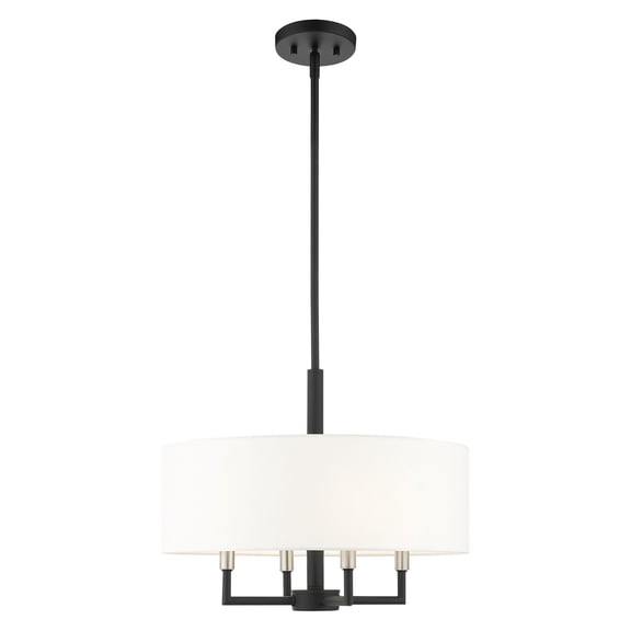 49374-04 Livex Lighting Meridian - 4 Light Pendant in Modern Style - 18 Inches wide by 16.5 Inches high-Black Finish    -Traditional Installation