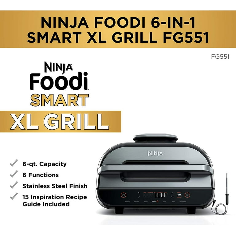 As Is Ninja Foodi Smart XL 6-in-1 Indoor Grill & Air Fryer 