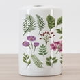 thumbnail image 3 of Plant Ceramic Toothbrush Holder, Exotic Flowers and Ferns Botanical Elements Flora Variety of Leaves, Decorative Versatile Countertop for Bathroom, 4.5" X 2.7", Multicolor Fern Green, 3 of 4