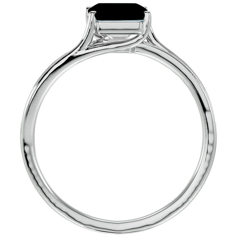 SuperJeweler 1 3/4 Carat Emerald Shape Black Onyx and