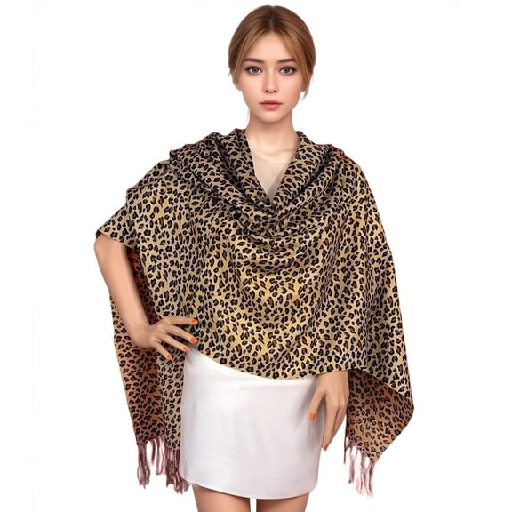 Animal Leopard Print Pashmina Shawls and Wraps
