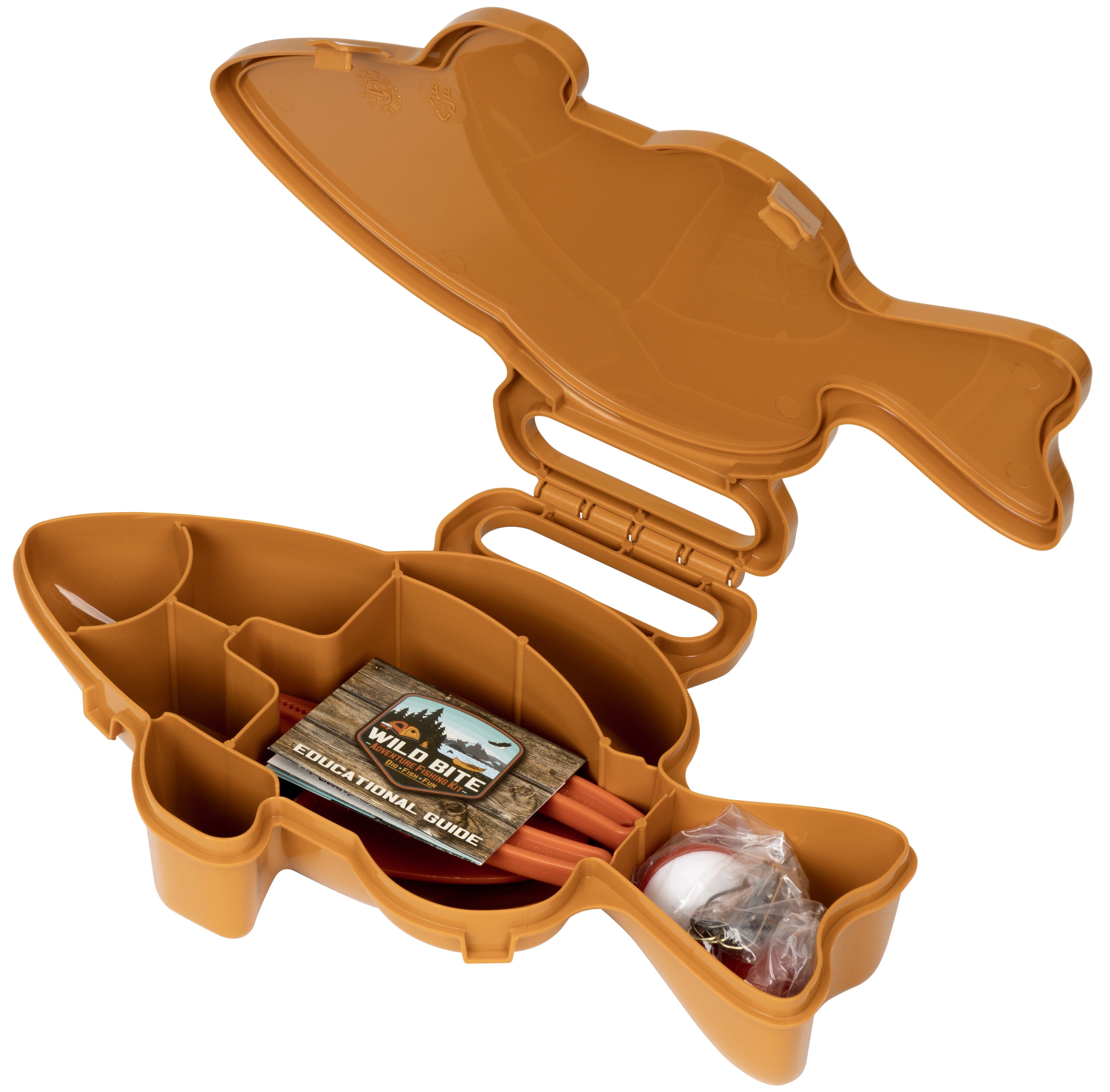 Flambeau Outdoors, Wild Bite Trout 25 Piece Kids Tackle Kit, Fishing Tackle Box, 10.75 inches, Plastic