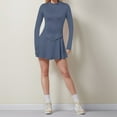 thumbnail image 2 of Sports And Leisure Tight Waist Long Sleeve Flared Skirt Two Piece Set, 2 of 2