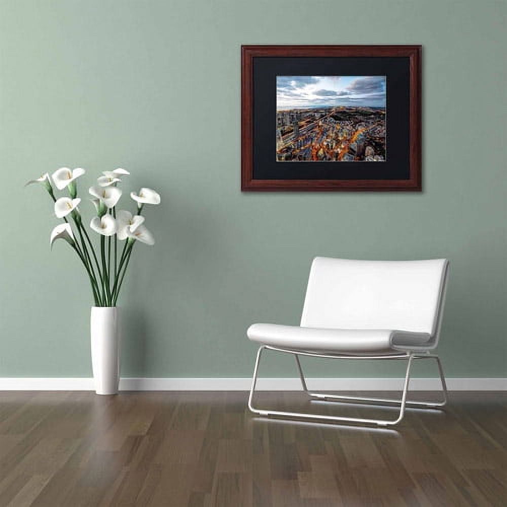 Trademark Fine Art "Tel Aviv - Israel-III" Canvas Art by David Ayash, Black Matte, Wood Frame