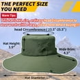 thumbnail image 2 of Sun Hats for Men, Wide Brim Sun Block Windproof Adjustable Rope Cap, UPF 50+ UV Protection Waterproof Hat, Two Wearing Styles for Fishing Hiking Safari Outdoor, Beige, 2 of 6