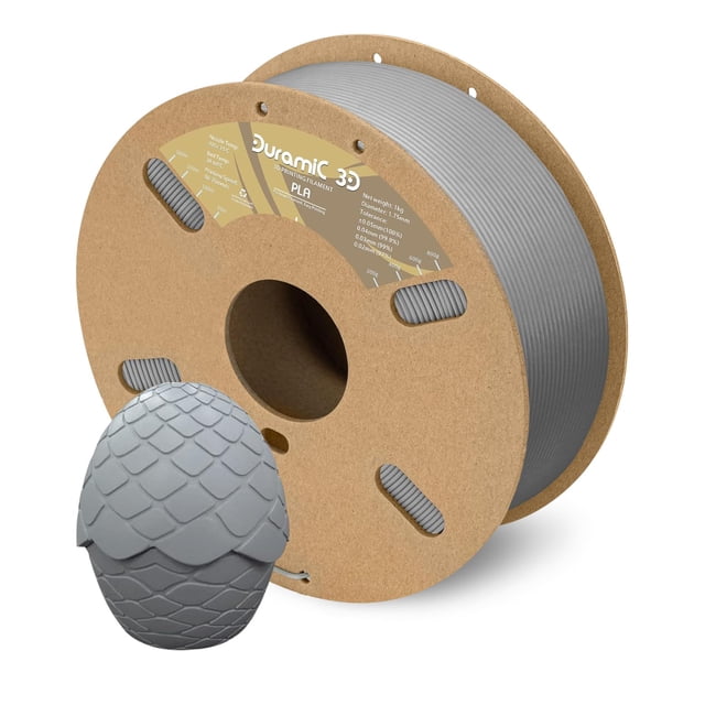 Filamento de impresión 3D DURAMIC 3D PLA de 1,75 mm, bobina gris de 1 kg