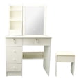 thumbnail image 2 of Tocador moderno Nikou con espejo y luces de MDF Cajones para dormitorio Color crema, 2 of 15