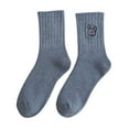 thumbnail image 2 of GZWYHT Ankle Socks,Crew Socks Women's Cute Embroidery Socks Tube Socks Thick Warm Terry Socks Fuzzy Socks,Dress Socks,Cute Socks Blue, 2 of 4