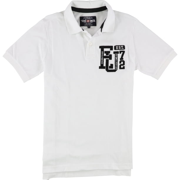 Ecko Unltd. Polo de rugby Eu 72 con pecho izquierdo para hombre, blanco, mediano