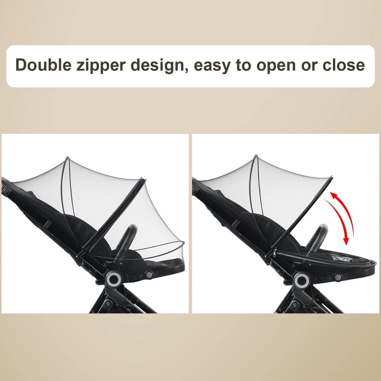 Mosquito Net For Stroller 2Pack - Protective Baby Stroller Mosquito Net - Perfect Bug Netting For Strollers, Bassinets, Cradles, Playards, Pack N Plays And Portable Mini Crib (Black