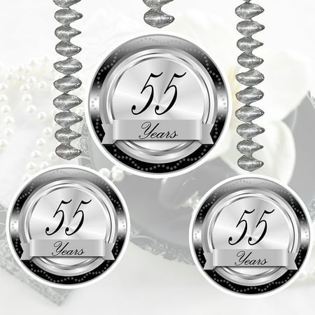 55 YEARS CLASSY BLACK DANGLER (3 COUNT) by Partypro
