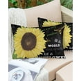 thumbnail image 6 of Spring Bee Butterfly and Yellow Sunflowers Outdoor Pillow Covers Set of 2, Decorative Waterproof Throw Pillow Case, Black Cotton Linen Soft Cozy Cushion Pillowcases, 6 of 6
