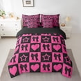 thumbnail image 2 of Erosebridal Patchwork Bow Bedding Sets Queen Size, Chic Star Heart Comforter Sets with Sheets, Cool Room Decor, Reversible 7pcs, 2 of 5