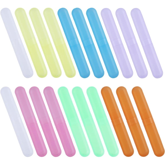 20PCS Toothbrush Case Set,Portable Breathable Toothbrush Holder,Dust-proof Toothbrush Box Storage,Plastic Toothbrush Container Travel Toothbrush Mixed Color,Daily and Travel Use