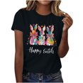 thumbnail image 5 of Pisexur Hauts pour Femmes, Hauts d'Été pour Femmes, Hauts pour Dames, Nouveau Pull à Manches Courtes Col Rond Décontracté Imprimé Rose, 2TG, 5 of 5