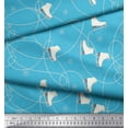 thumbnail image 3 of Soimoi Blue Rayon Fabric Snow Flake & Ice Skates Travel Print Fabric by the Yard 42 Inch Wide, 3 of 3