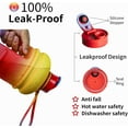thumbnail image 2 of 2.2 Litre / 74oz Athletic Water Bottle with Frosted Handle for Camping - Bike Bottle - Water Jugs for Drinking - Reusable Water Bottles - Oriental Red Colored Webbing Gradient Color Water Jug, 2 of 7