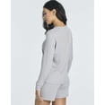 thumbnail image 4 of 2 Pack: Women's Ribbed Knit Long Sleeve Top and Shorts Pullover Lounge Pajama Set (Available In Plus Size), 4 of 6
