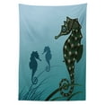 thumbnail image 3 of Ambesonne Animal Tablecloth Rectangular Table Cover, Sea Creatures Aquatic, 60"x90", Green Blue, 3 of 4