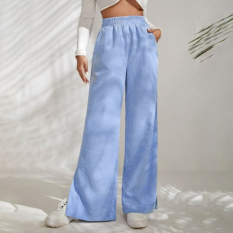 Women 2 Piece Pants Outfits Long Sleeve Button Down Shirts High Waist Long  Pants Pleated Casual Summer Loungewear