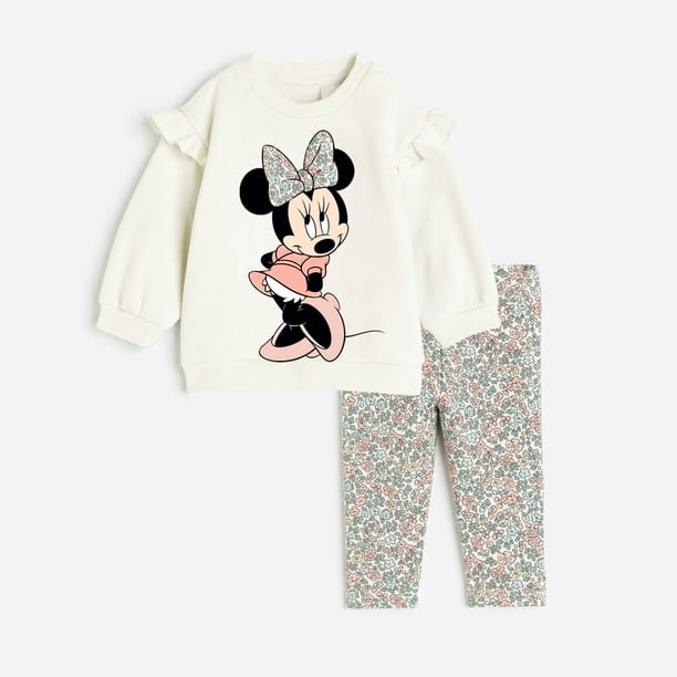 Conjunto de ropa de Minnie para niña recién nacida, Tops de algodón, camisetas y Leggings para niñas de 0 a 4 años, 2 piezas