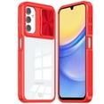 thumbnail image 3 of Designed for Motorola Moto G 5G 2024 Premium Hybrid Slim Case with Slide Camera Protector, Transparent Back Colorful Frame Bumper Phone Case Cover [Red], 3 of 11