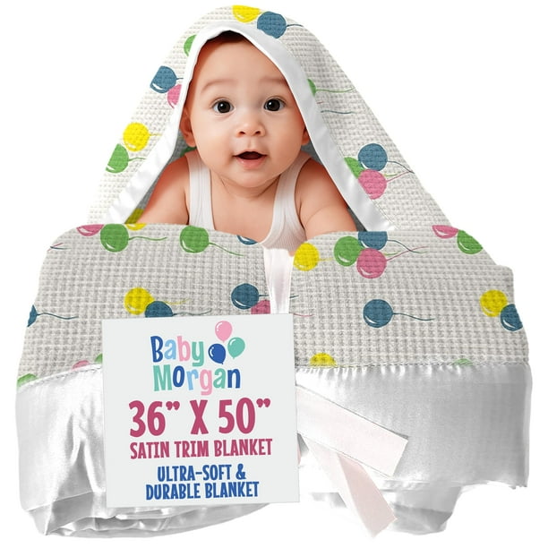 Manta para Bebé Baby Morgan Térmica con Diseño Waffle y Ribete de Satén 91x127 cm