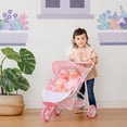 thumbnail image 2 of Wishing Stars Baby Doll Twin Stroller, Pink, 2 of 11