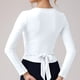 thumbnail image 3 of MHFRRA Camisetas de Mujer para Uso Diario, Cuello En V, Manga Larga con Diseño de Lazo, Estilo Casual y Cómodo para Todas Las Estaciones, para Bailar y Actividades de Ocio. Blanco, 3 of 4