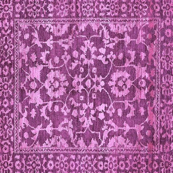 Ahgly Company Indoor Square Abstract Purple Modern Area Rugs, 4' Square
