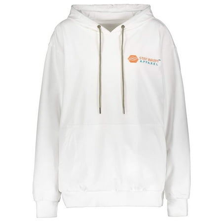 Stay Warm Apparel Heated Hoodie With Rechargeable Battery - White - S/M