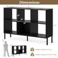 thumbnail image 3 of Giantex 6 Cube Storage Organizer Bookshelf, Wood Open Bookcase w/Metal Legs, Adjustable Display Shelf, Black, 3 of 9