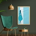 thumbnail image 2 of Vintage Woman Wall Art with Frame, Silhouette 1950s Style Woman in Polka Dot Dress with Retro Backdrop, Printed Fabric Poster for Bathroom Living Room, 23" x 35", Pale Blue Teal White, by Ambesonne, 2 of 2