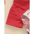 thumbnail image 6 of FEORJGP Infant Baby Girls Boys Independence Day Romper 3M 6M 12M 18M Newborn Short Sleeve Shirt Jumpsuit Lapel Dinosaur/Flag Eagle Print Rompers Patchwork Cute Cartoon Bodysuit for Summer, 6 of 7