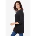 thumbnail image 3 of Woman Within Plus Size Perfect Three-Quarter Sleeve Crewneck Tunic, 3 of 6