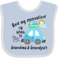 thumbnail image 3 of Inktastic Book My Reservation I'm Going to Grandma and Grandpa's Boys or Girls Baby Bib, 3 of 4