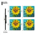 thumbnail image 3 of Square Wall Clock,Yellow Sunflower On Old Teal Wall,Silent Non-Ticking Wall Clock Decor for Home Office Kitchen Living Room Bedroom(10inch), 3 of 4