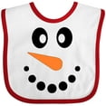 thumbnail image 3 of Inktastic Cute Smiling Snowman Face with Carrot Nose Boys or Girls Baby Bib, 3 of 4