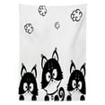 thumbnail image 3 of Ambesonne Black White Tablecloth Rectangular Table Cover, 3 Kittens, 52"x70", Black and White, 3 of 4