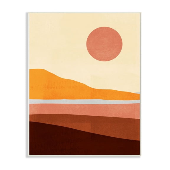 Stupell Industries Abstract Beach Landscape Bold Sun Color Block Wall Plaque Design by Victoria Borges