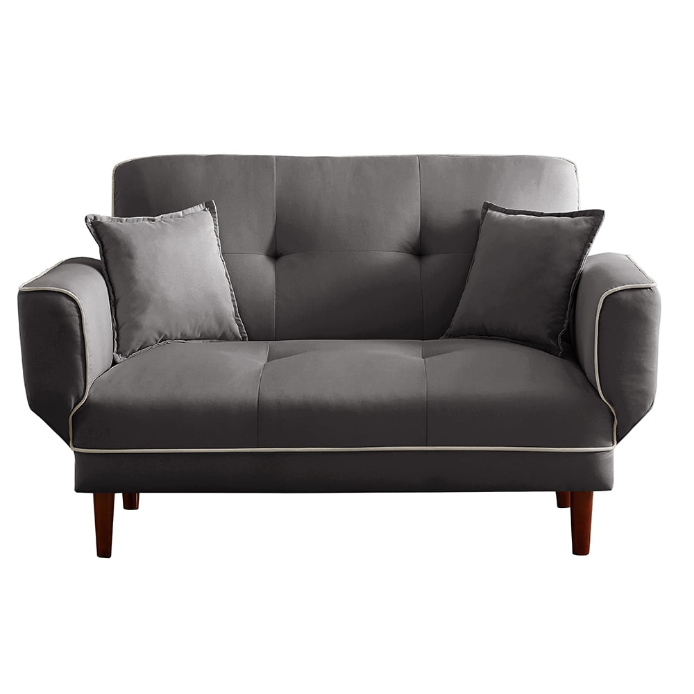 Lowestbest Mid Century Modern Sofa Sleeper Bed with 2 Pillows, Gray Lowestbest Mid Century Modern Sofa Sleeper Bed with 2 Pillows, Gray