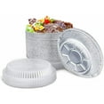 thumbnail image 3 of 7-Inch Round Foil Pans with Plastic Dome Lids, Disposable Aluminum Tin for Roasting, Baking, or Cooking, 50-Pack, 3 of 6