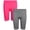 Grey/Pink, variant on Girls Biker Shorts Breathable Stretch Athletic Yoga Running Dance Shorts for Girls 2 Pack