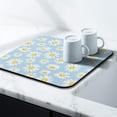 thumbnail image 3 of Washable Rubber Daisy Cute Floral Dish Drying Mats for Kitchen Counter Home Large Coffee Bar Pad Accessories and Decor for Utensils Stemware 16''x18'', 3 of 7