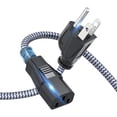thumbnail image 1 of Chenchen Power Cord, 3 Prong AC Power Cable 6.6FT(2m) Nylon Braided Replacement 3 Pin Power Cord UL Certified for Computer, TV, Monitor, Printer, PC, Projector, Power Supply Cable, 1 of 1