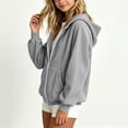 thumbnail image 6 of Hduncf Zip Up Hoodies for Girls Y2K Casual Long Sleeve Hooded Sweatshirts with Pockets Jacket Fall Winter Clothes Gray 5-6Years, 6 of 9