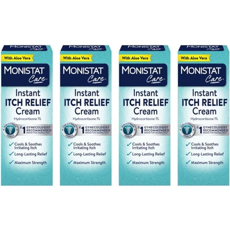 Monistat Soothing Care Itch Relief Cream, 1 Ounce Tube -4 Tubes Total